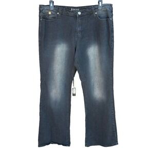 Ruby Moon Jeans‎ Womens 18 Blue Flare Stretch Studded Distressed Boho Western